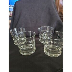Vintage Clear Rocks Whiskey Glasses – Set of 4